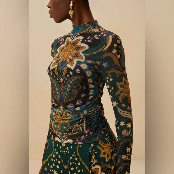 Farm Rio: Black Jaipur Blouse - Picture 1 of 9